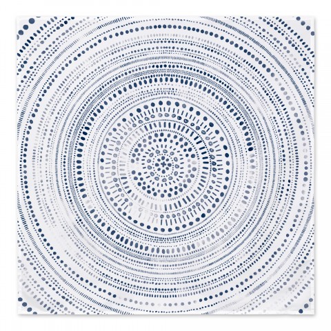 Blue Dotted Abstract Circle 57x57 Tapestry