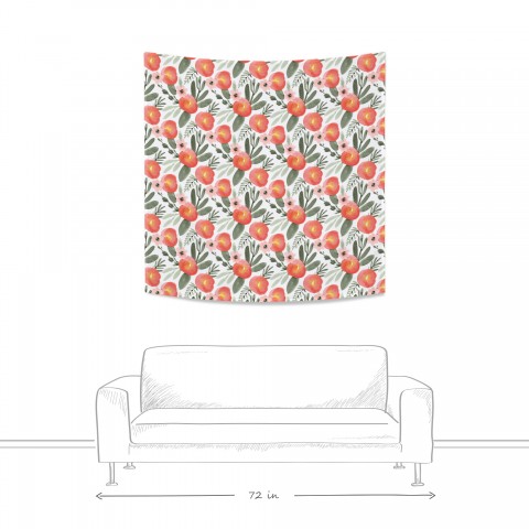 Watercolor Floral 57x57 Tapestry