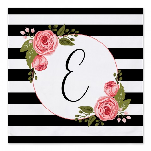 Personalized Floral Stripe 57x57 Personalized Tapestry