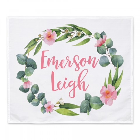 Boho Wreath Personalized 30x40 Personalized Tapestry