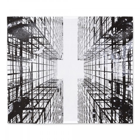 Black and White Abstract 30x40 Tapestry