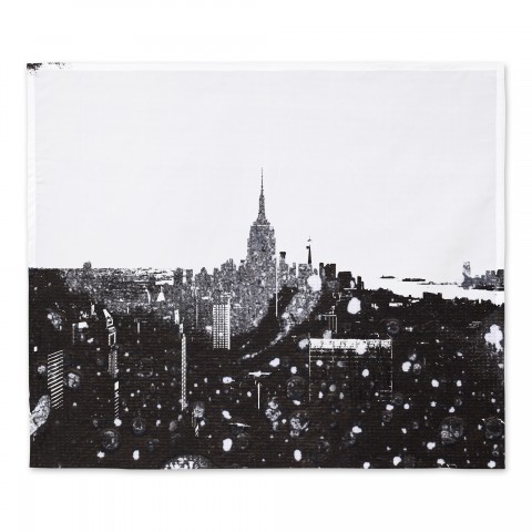 Black and White Skyline 30x40 Tapestry