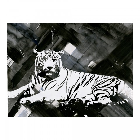Black and White Tiger 30x40 Tapestry