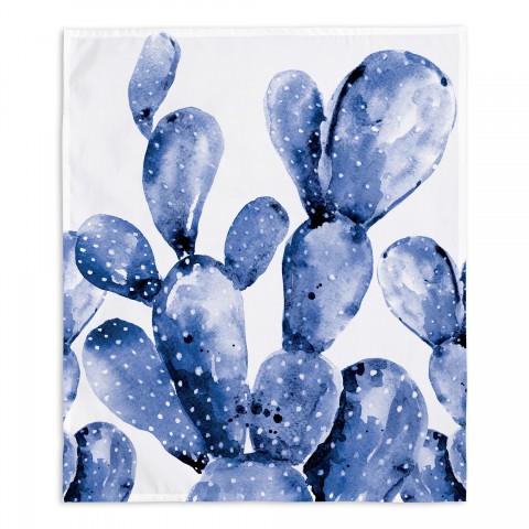 Blue Watercolor Cactus 30x40 Tapestry