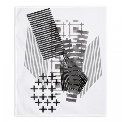 Black and White Abstract 50x60 Tapestry