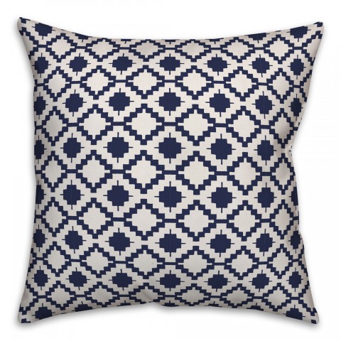 Boho Diamond in Blue Pillow