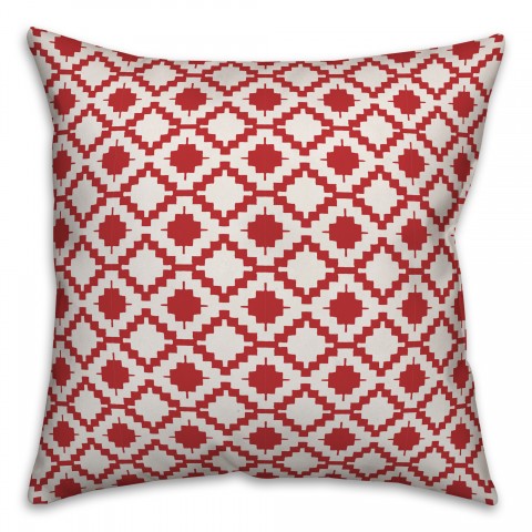 Boho Diamond in Red Pillow