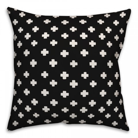 Crosses in Black Pillow