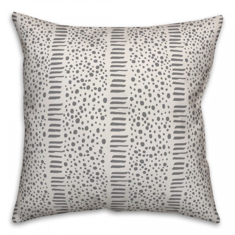 Dots And Dashes in Gray Pillow