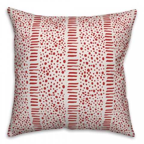 Dots And Dashes in Red Pillow