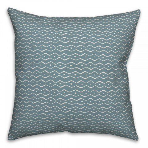 Drawn Aztec in Blue Pillow