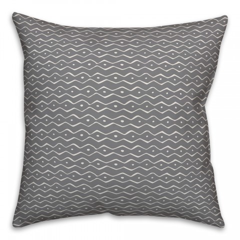 Drawn Aztec in Gray Pillow