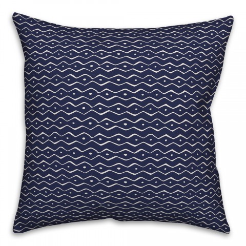 Drawn Aztec in Blue Pillow