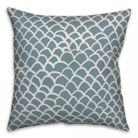 Drawn Scales in Blue Pillow