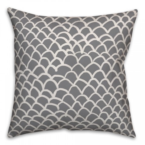Drawn Scales in Gray Pillow