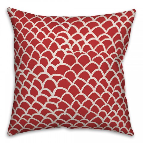 Drawn Scales in Red Pillow