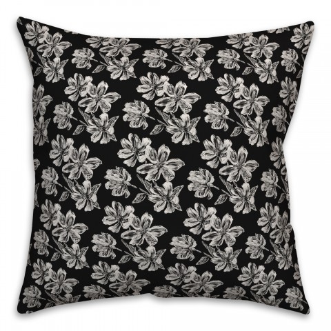 Flowers in Black Pillow
