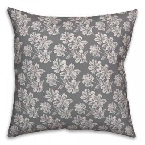 Flowers in Gray Pillow