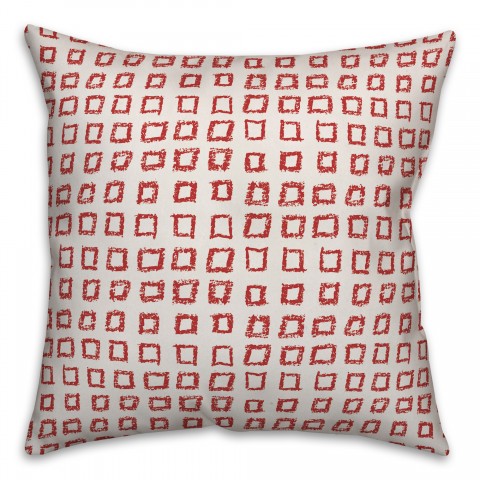 Squares in Red Pillow