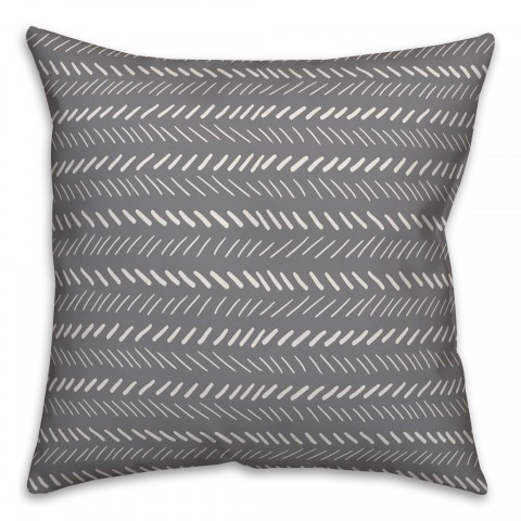 Hatches in Gray Pillow