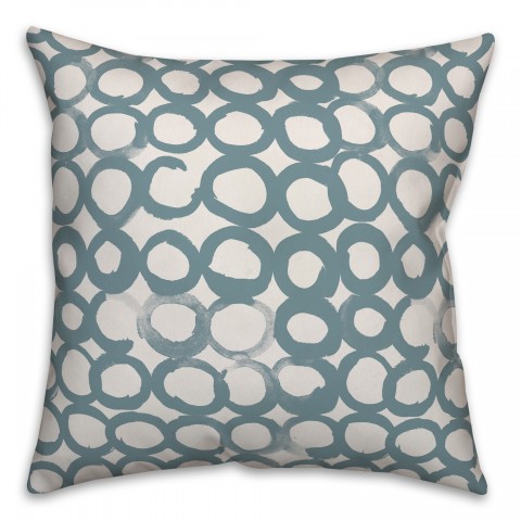 Ink Circles in Blue Pillow