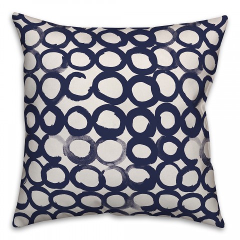 Ink Circles in Blue Pillow