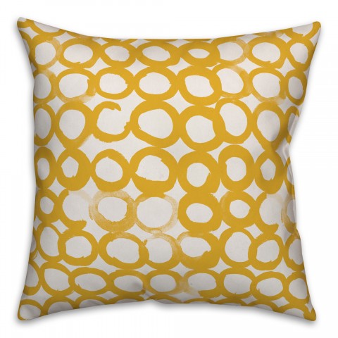 Ink Circles in Yellow Pillow