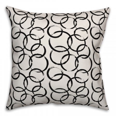 Ink Rings in Black Pillow