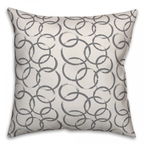 Ink Rings in Gray Pillow
