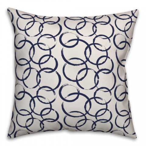 Ink Rings in Blue Pillow
