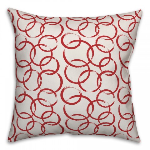 Ink Rings in Red Pillow
