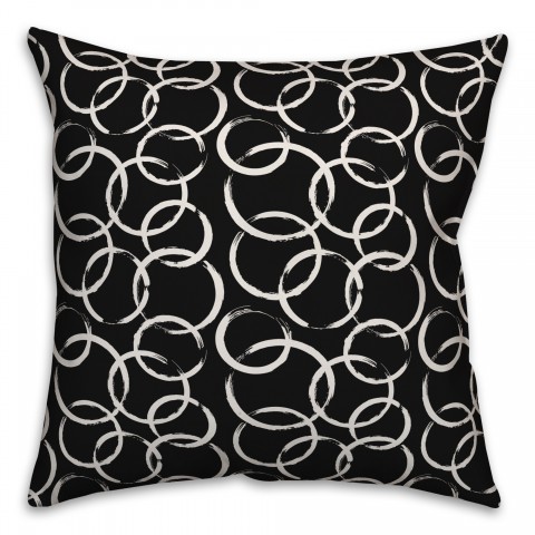 Ink Rings in Black Pillow