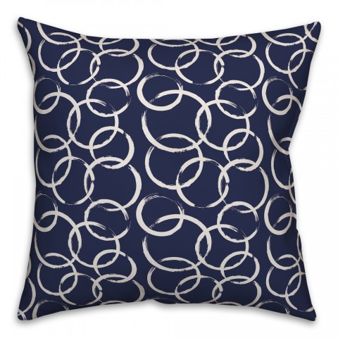 Ink Rings in Blue Pillow
