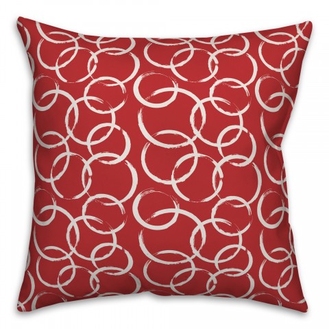 Ink Rings in Red Pillow