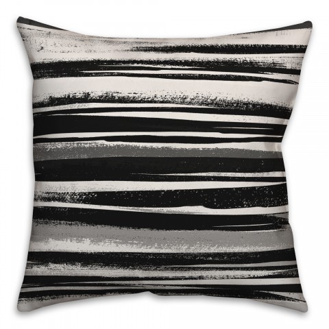 Ink Stripes in Black Pillow