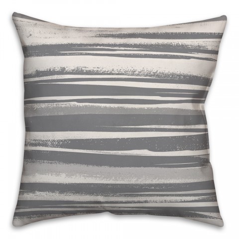 Ink Stripes in Gray Pillow
