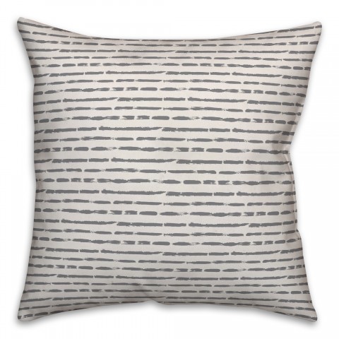 Ink Strokes in Gray Pillow