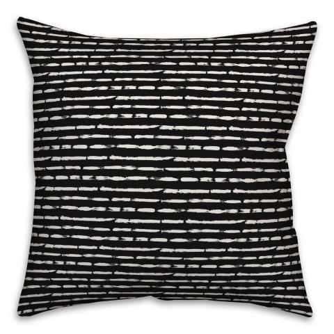 Ink Strokes in Black Pillow