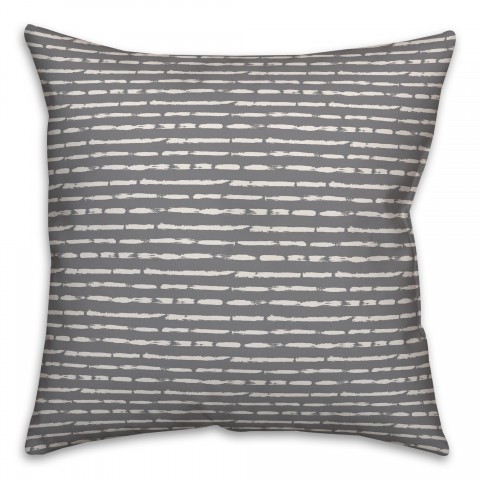 Ink Strokes in Gray Pillow