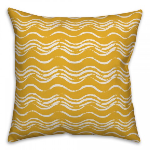Ink Waves in Yellow Pillow
