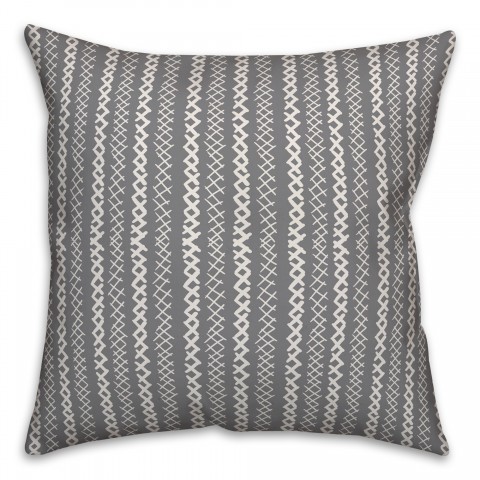 Cross Pattern in Gray Pillow