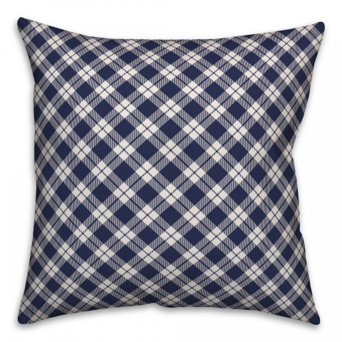 Plaid in Blue Pillow