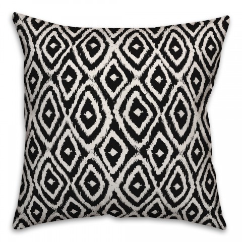 Ikat in Black Pillow