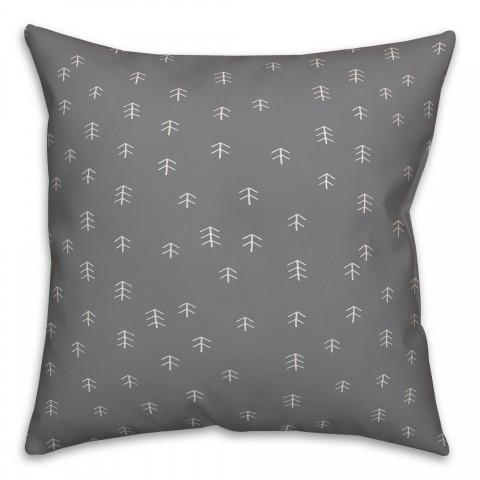 Scandinavian Trees in Gray Pillow