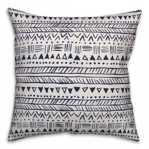 Tribal in Blue Pillow