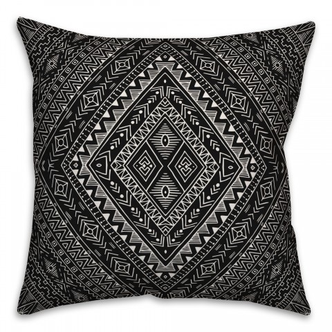 Aztec Diamond in Black Pillow