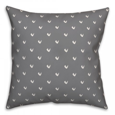 Cute Little Hearts in Gray Pillow