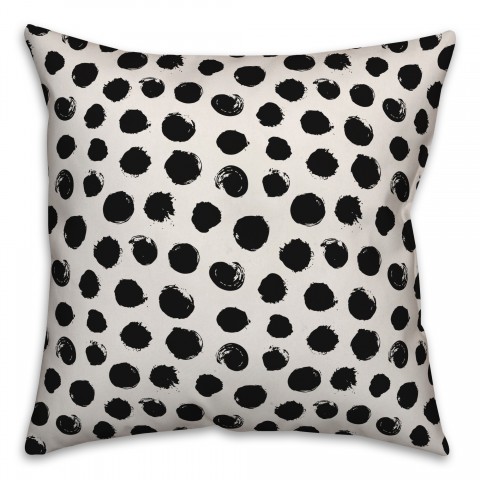 Dots in Black Pillow