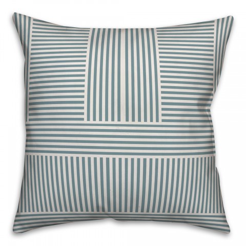 Block Stripes in Blue Pillow