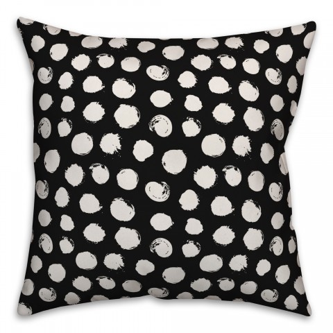Dots in Black Pillow